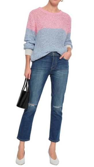 Sandro color block crochet-kit pastel sweater - Picture 5 of 8